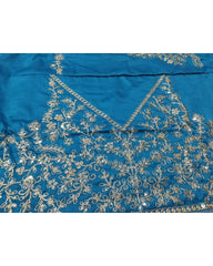 Blue Japan satin embroidery Lehenga choli
