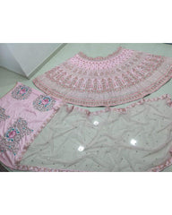 Baby pink embroidered sequence lehenga choli