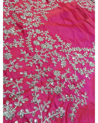 Rani Pink Colored Barfi Silk Embroidered Work Lehenga Choli