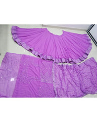Lavender umbrella design 18 Meter flare trending lehenga Choli