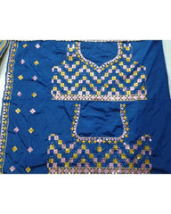 Blue Chinon Silk zari sequins designer lehenga choli