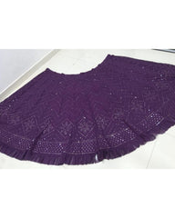 Purple Gajari Georgette Party Wear Lehenga Choli