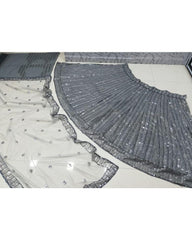 Grey colored georgette lehenga choli