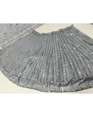Grey colored georgette lehenga choli