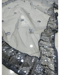 Grey colored georgette lehenga choli