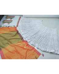 White georgette Wedding special heavy flare lehenga choli