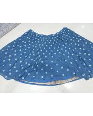 Dark sky blue faux georgette wedding Lehenga choli