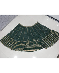 Bottle Green faux georgette sequins embroidery lehenga choli