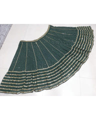 Bottle Green faux georgette sequins embroidery lehenga choli