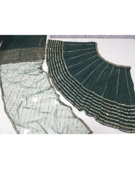 Bottle Green faux georgette sequins embroidery lehenga choli