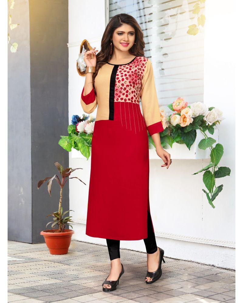 Alluring Rayon 14KG Straight Kurti