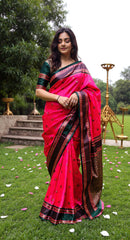 THE BANARASI SAREEIS MADE UP OF SILK THREADS WOVEN USING
