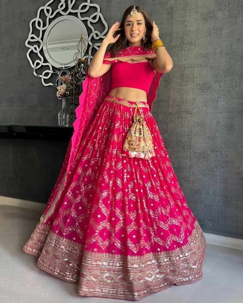 Designer party wear sequence embroidery work lehenga choli