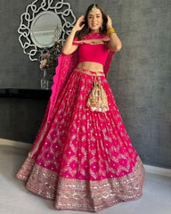 Designer party wear sequence embroidery work lehenga choli