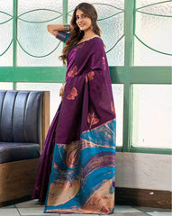 SATRANI Women Butterfly Woven Silk Saree | Premium Designer Silk Saree with Blouse Piece | Traditional Indian Saree for Wedding & Party Wear Malaysia