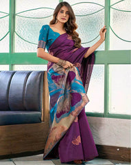 SATRANI Women Butterfly Woven Silk Saree | Premium Designer Silk Saree with Blouse Piece | Traditional Indian Saree for Wedding & Party Wear Malaysia