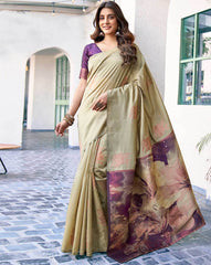 SATRANI Women Floral Woven Silk Saree | Designer Banarasi Saree for Wedding & Party Wear | Silk Saree with Blouse Piece | Online Shopping Malaysia