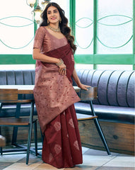 ASATRANI Women’s Printed Silk Blend Saree with Blouse Piece | Designer Indian Saree for Wedding, Party & Festival Wear | Bollywood Style Saree Malaysia