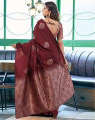 ASATRANI Women’s Printed Silk Blend Saree with Blouse Piece | Designer Indian Saree for Wedding, Party & Festival Wear | Bollywood Style Saree Malaysia