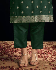 SKYLEE Women’s Woven Silk Blend Straight Kurta Suit Set with Dupatta | Party Wear Kurti Pant Set for Women Malaysia | Elegant Ethnic Outfit for Festive & Casual Wear