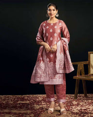 SKYLEE Women’s Silk Blend Woven Straight Kurta Suit Set with Dupatta | Indian Ethnic Wear Kurti Pant Set | Party Wear Kurta Set for Women Malaysia