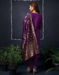 SKYLEE Women’s Embellished & Embroidery Kurta Set with Organza Dupatta | Cotton Blend Straight Kurta Pant Set | Elegant Ethnic Wear for Casual & Festive Outfits Malaysia