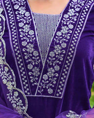 SKYLEE Women Velvet Embellished Embroidery Kurta Set with Net Dupatta | Designer Indian Ethnic Wear for Wedding, Party & Festive Collection Malaysia
