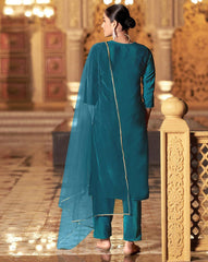 SKYLEE Women Velvet Sequins Embroidered Kurta Set with Dupatta | Party Wear Indian Pakistani Ethnic Dress | Festive Outfit Malaysia