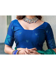 SATRANI Women Printed Silk Saree with Contrast Border | Designer Saree Online Malaysia | Party Wear & Wedding Collection