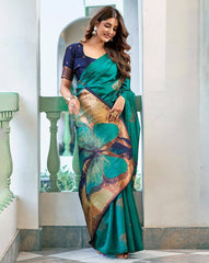 SVARAA Women’s Silk Saree with Blouse Piece | Designer Indian Saree for Wedding & Party Wear | Traditional Ethnic Silk Sari Malaysia