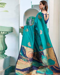 SVARAA Women’s Silk Saree with Blouse Piece | Designer Indian Saree for Wedding & Party Wear | Traditional Ethnic Silk Sari Malaysia