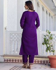 SKYLEE Women’s Woven Cotton Blend Kurta Set with Dupatta | Stylish Kurti Pant Set for Women | Casual & Festive Ethnic Wear Malaysia