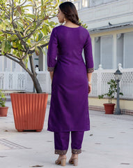 Woven Silk Blend Kurta Set for Women | Stylish Indian Ethnic Wear with Dupatta & Pants | Festive & Casual Outfit Malaysia