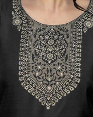 SVARAA Women’s Self-Design Silk Blend Kurta Set with Pant & Dupatta | Indian Ethnic Wear Malaysia | Designer Kurti Set for Women