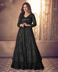 Georgette anarkali lehenga dress for women & girls