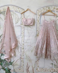 Faux georgette sequins designer lehenga choli