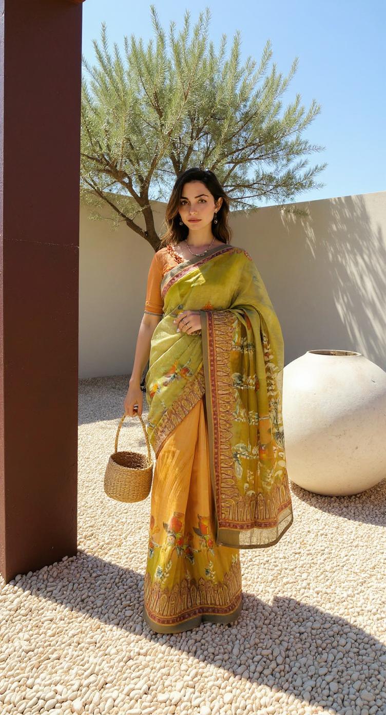 BEAUTIFUL DIGITAL PRINTED COTTON SAREE