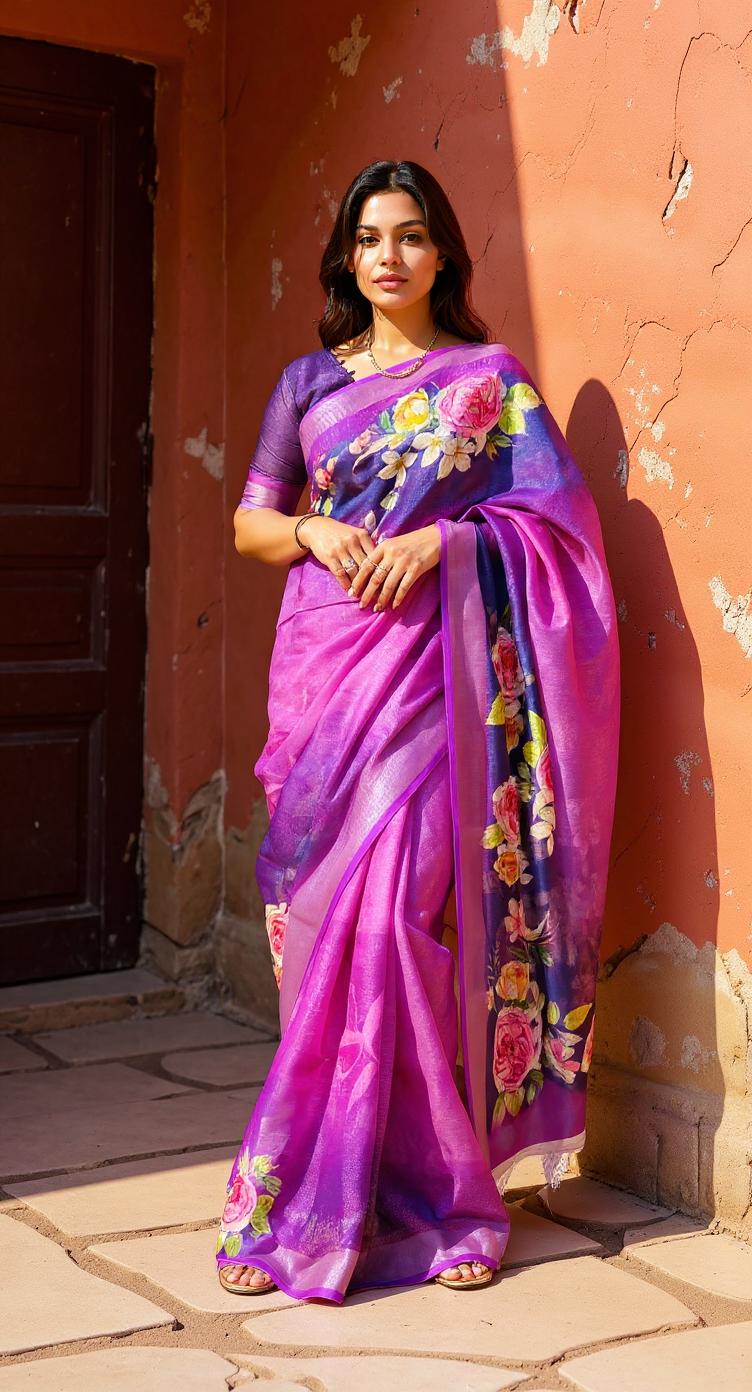BEAUTIFUL DIGITAL PRINTED COTTON SAREE