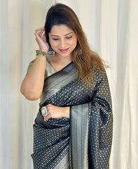 Ethnic Motifs Zari Banarasi Saree