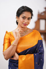 Floral Zari Silk Blend Banarasi Saree