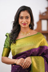 Floral Zari Silk Blend Banarasi Saree