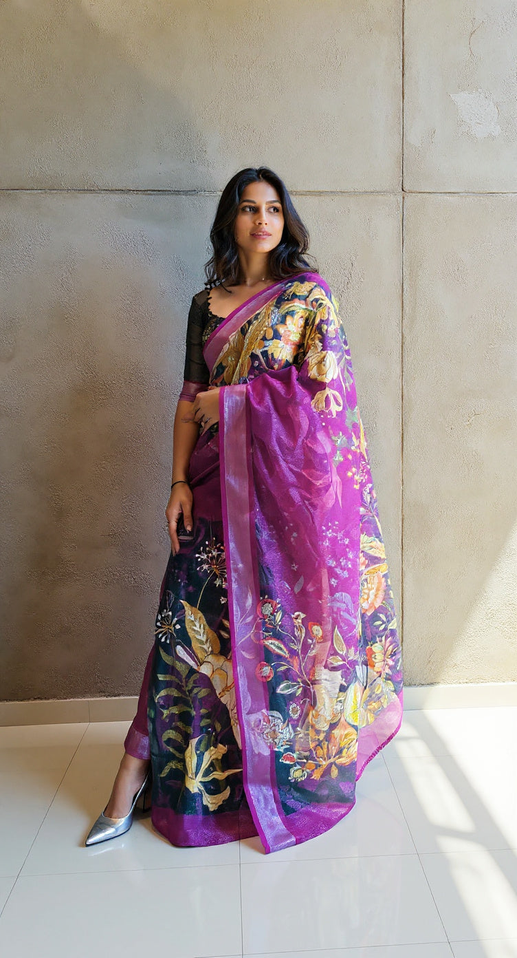 BEAUTIFUL DIGITAL PRINTED COTTON SAREE