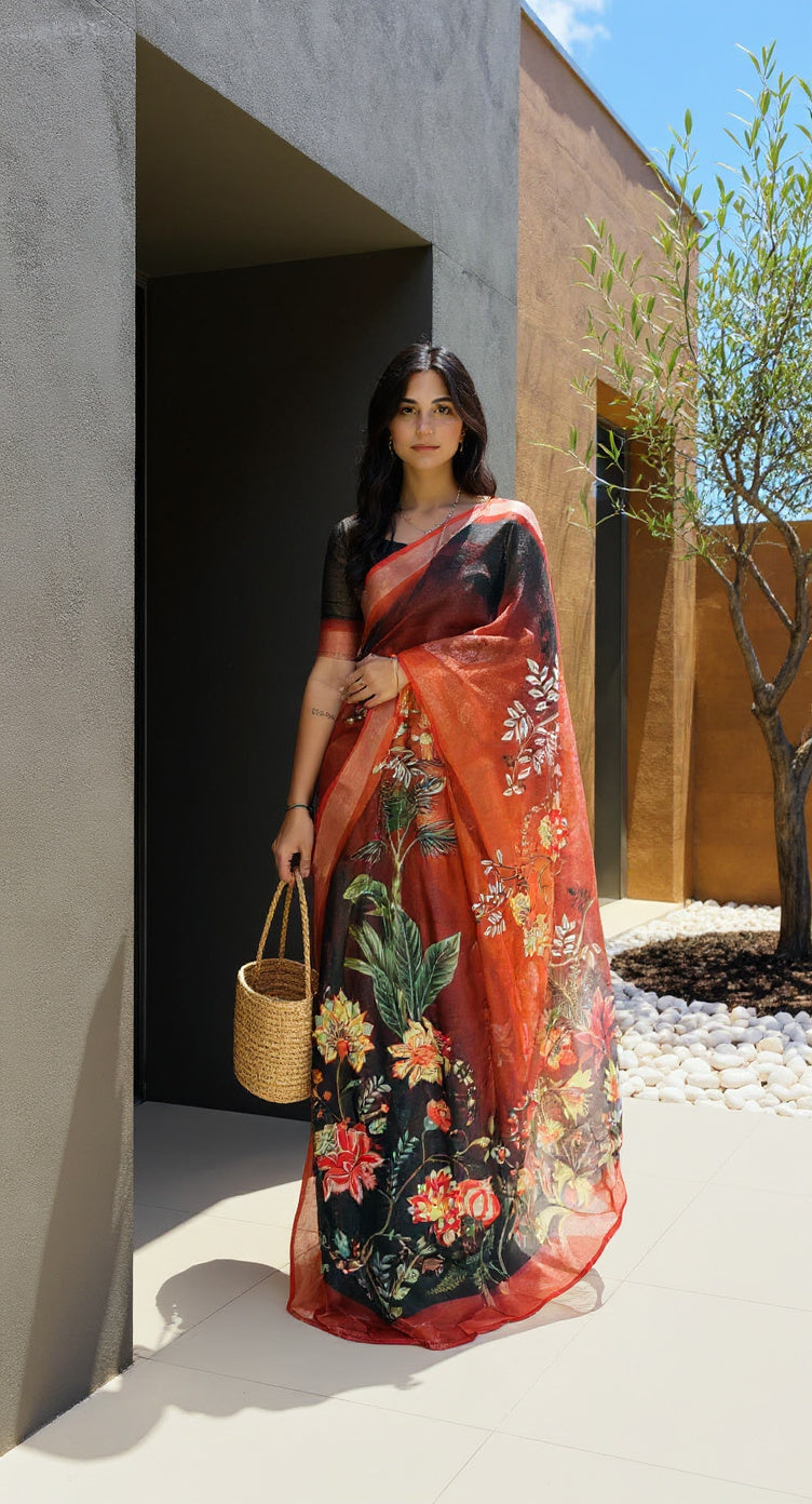 BEAUTIFUL DIGITAL PRINTED COTTON SAREE