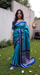 THE BANARASI SAREEIS MADE UP OF SILK THREADS WOVEN USING