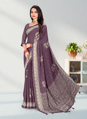 Satin border Jacquard Butta Georgette saree with blouse for women