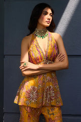 Saffron Blossom Embroidered garara Set