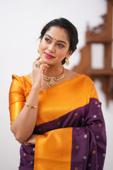 Floral Zari Silk Blend Banarasi Saree