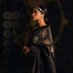 THE BANARASI SAREEIS MADE UP OF SILK THREADS WOVEN USING