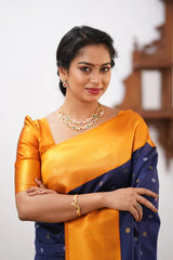 Floral Zari Silk Blend Banarasi Saree