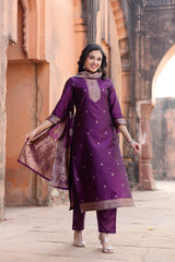 Jasmin Soft Silk Kurta Set with Bottom & Jacquard Dupatta | Festive & Party Wear | Premium Ethnic Outfit – Malaysia